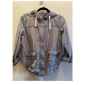 Blue and white stripped light weight Jacket : M